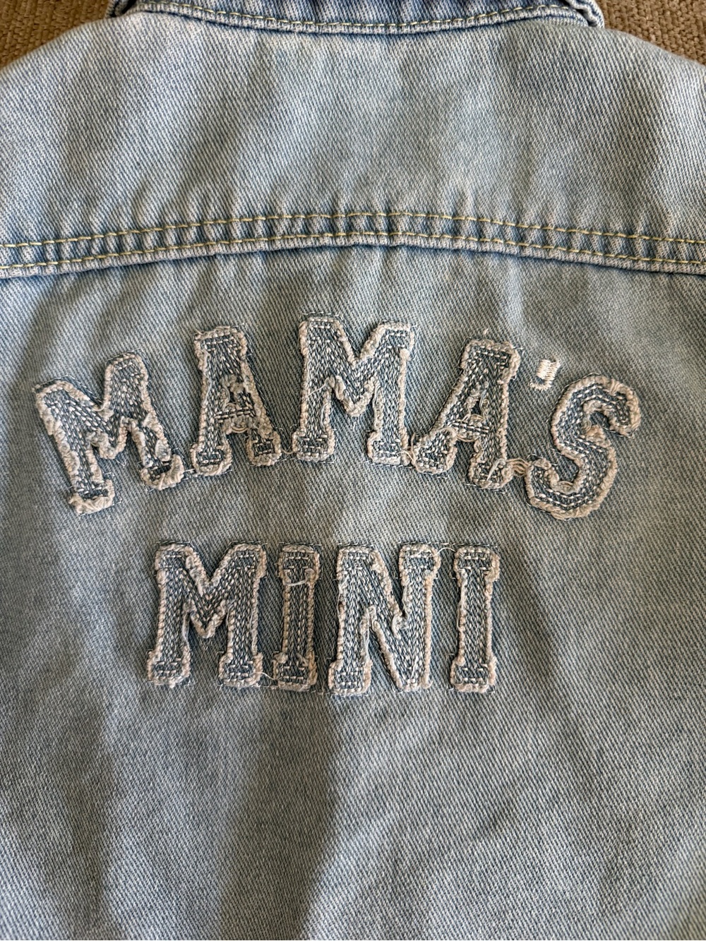 Toddler Girls “Mama’s Mini” Denim Jacket 2–3Y Light Wash Button Front